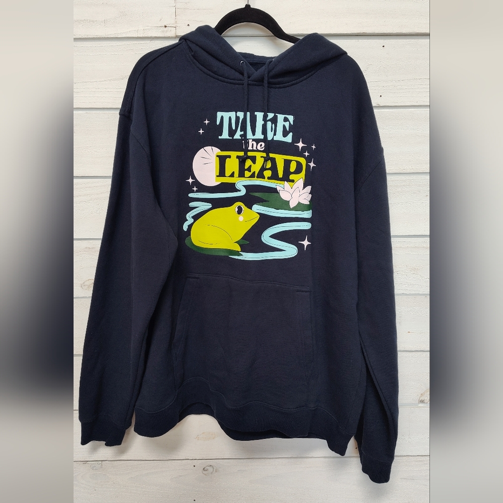 LuLaRoe Navy Blue Frog Graphic Hoodie